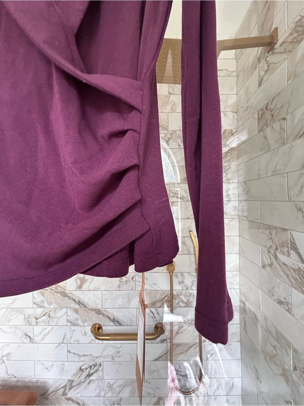 Slim Fit Purple Wrap V-Neck Sweater - Picture 4 of 6